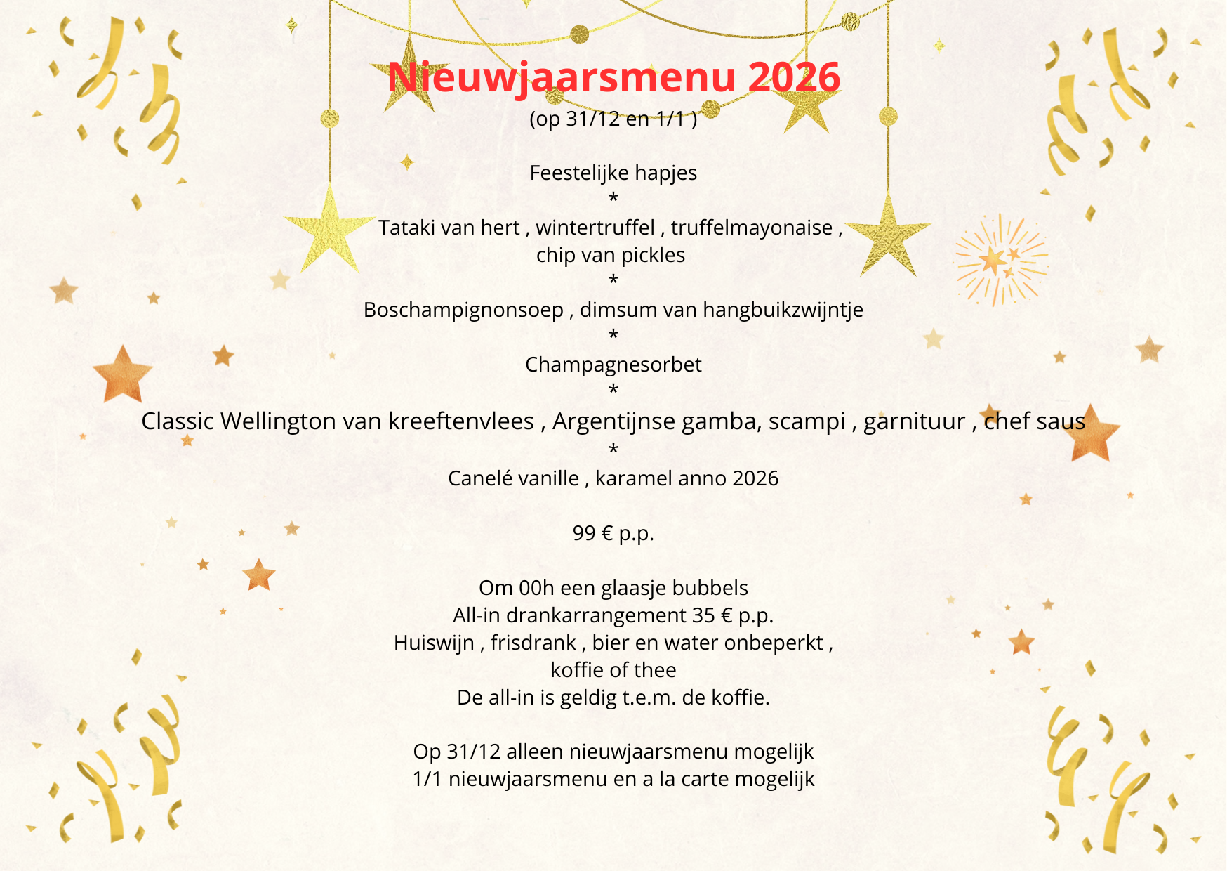 Nieuwjaarsmenu